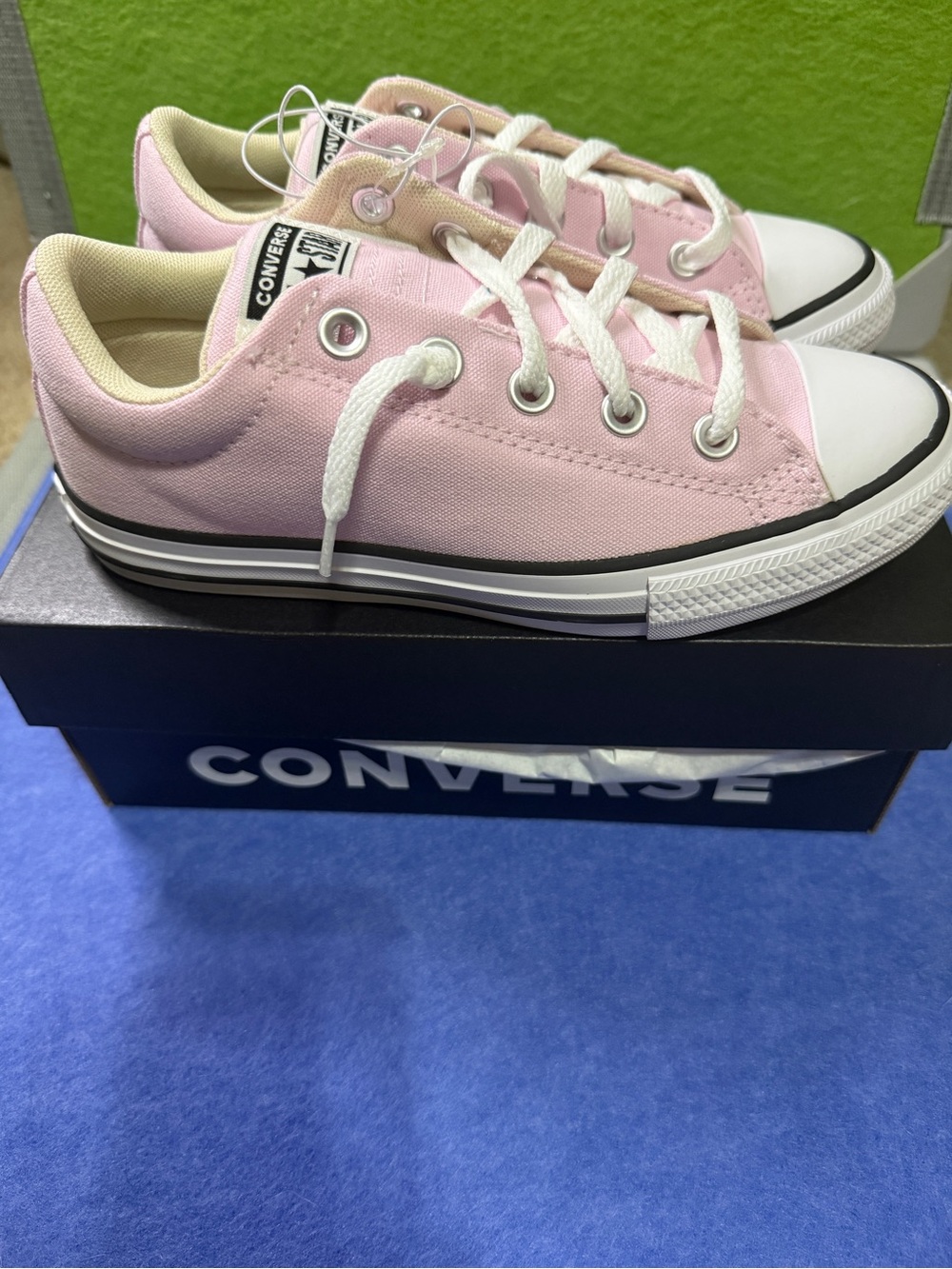 Converse Kids Low-Top Canvas Sneakers in Pink and White